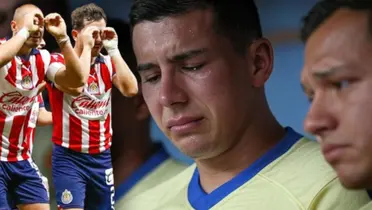 Jugadores de Chivas y Club América / Foto: MEXSPORT y GROK