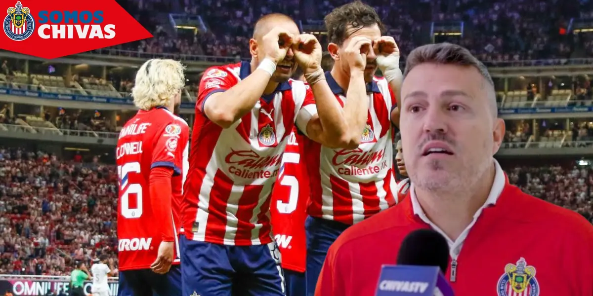 Jugadores de Chivas y Óscar García (Fuente: MEXSPORT)