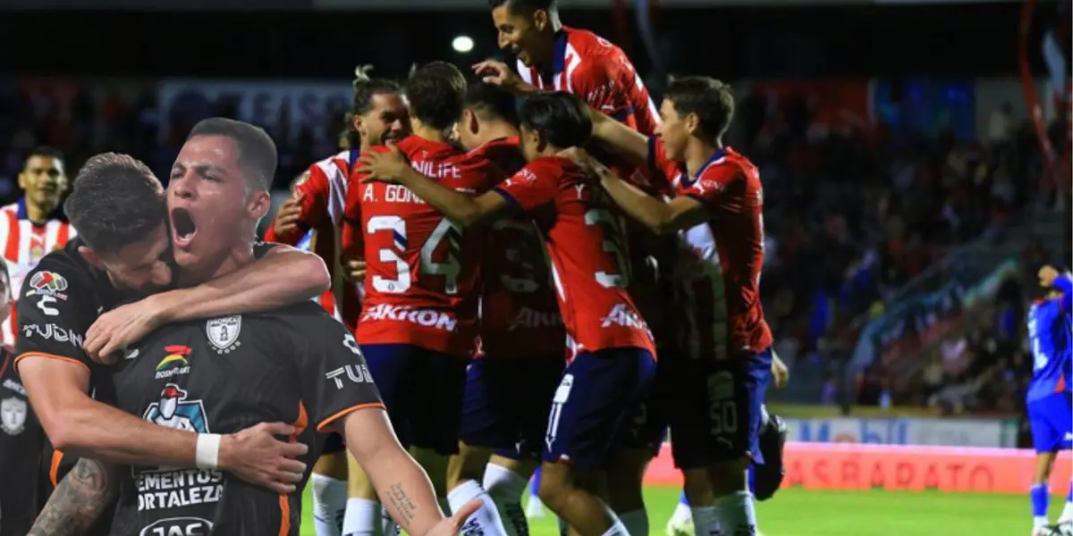 Jugadores de Pachuca y de Chivas celebrando