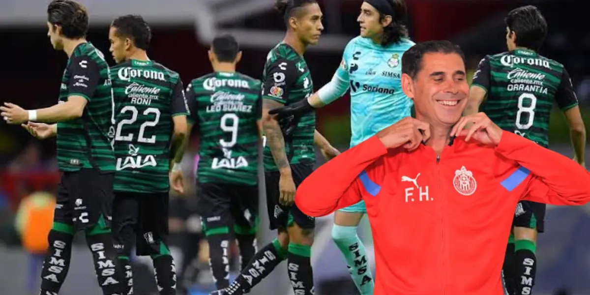 Jugadores de Santos en un partido y Hierro