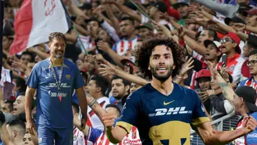 Lema y Chino con la afición de Chivas/FOTO: X Enrique andas