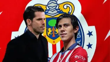 Mac+ias y Gago con el escudo de Chivas