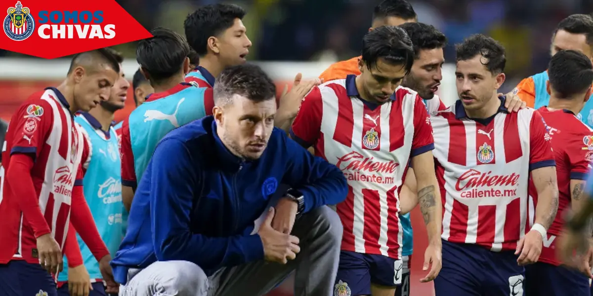 Martín Anselmi y jugadores de Chivas (Fuente: MEXSPORT)