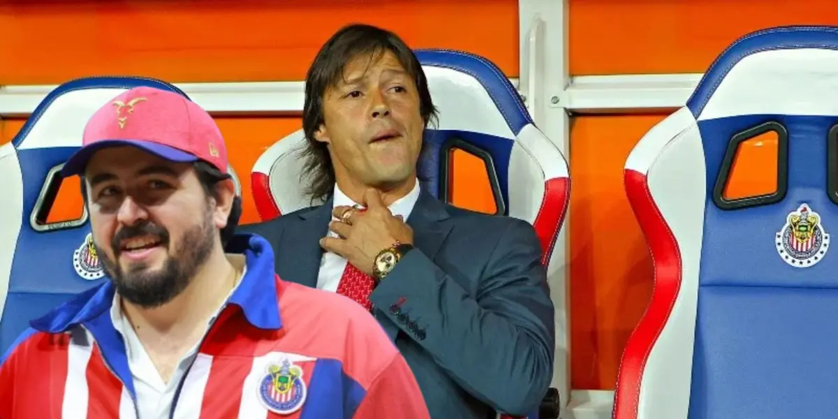 Matías Almeyda en la banca de Chivas y Amaury Vergara/FOTO: Informador