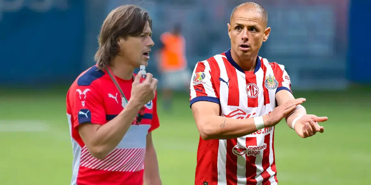 Matías Almeyda y Javier Hernández (Foto tomada de: MexSport)