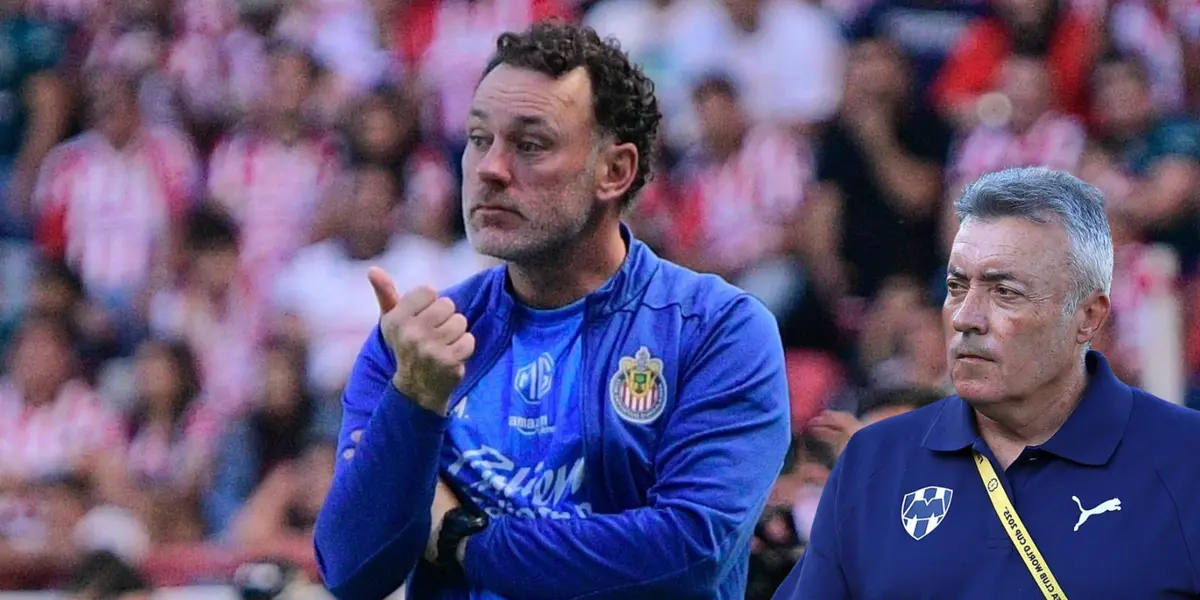 Milito en partido, foto de Chivas, con Torrent al frente