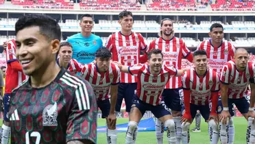 Orbelín Pineda junto a futbolistas de Chivas / FOTO 90 MIN