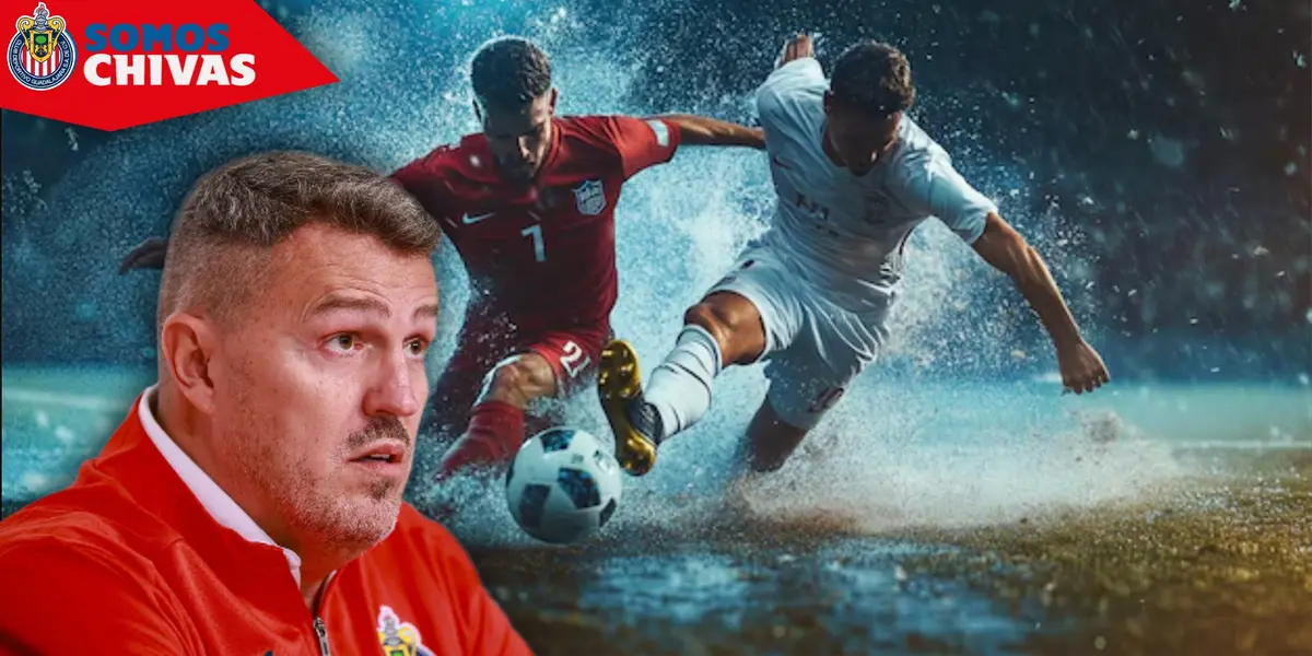 Óscar García y cuadro de dos jugadores (Fuente: MEXSPORT)