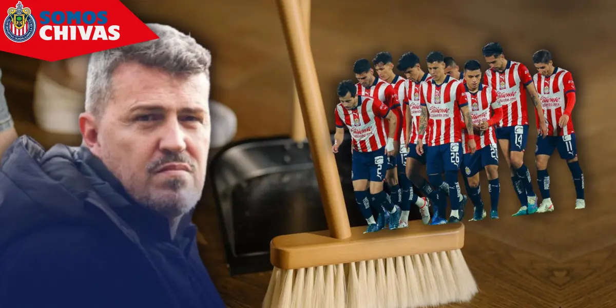 Óscar García y jugadores de Chivas (Fuente: MEXSPORT)