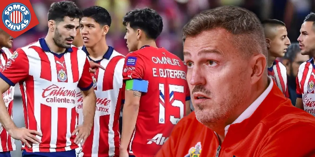 Óscar García y jugadores de Chivas (Fuente: MEXSPORT)