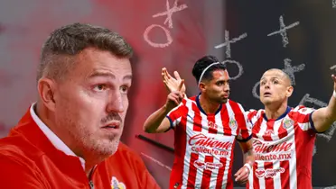 Óscar García y jugadores de Chivas (Fuente: MEXSPORT)