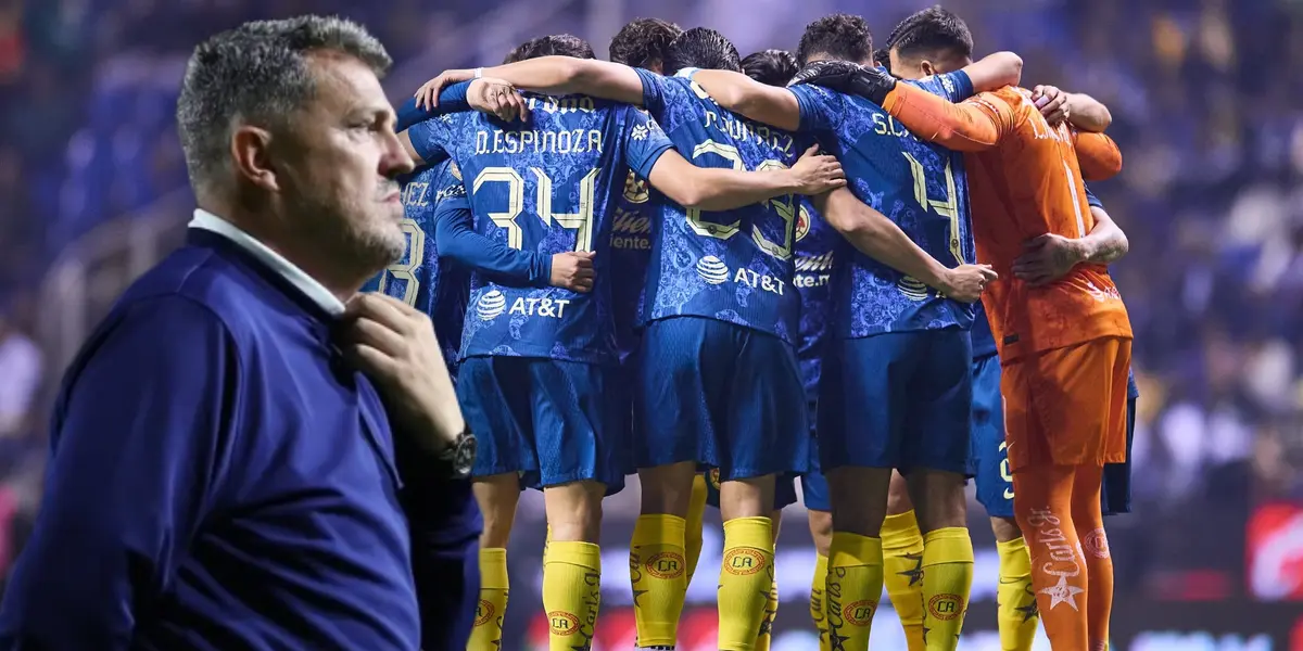 Óscar García y jugadores del América (Fuente: MEXSPORT)