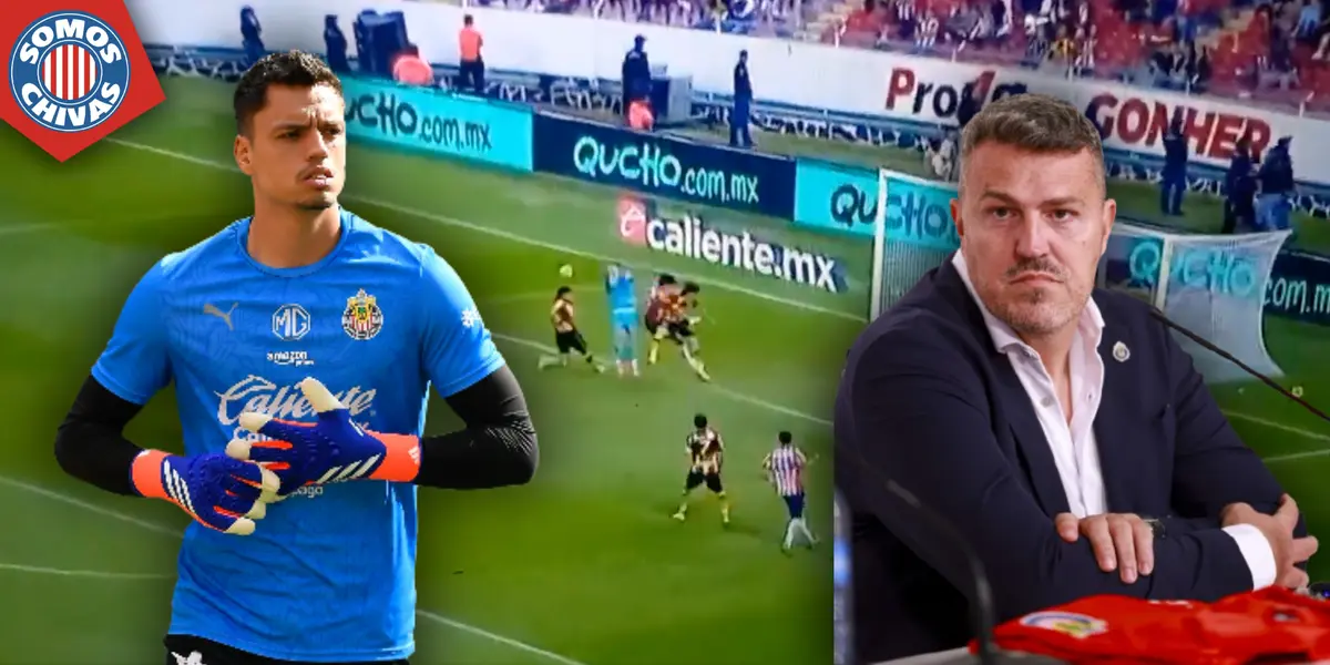 Óscar Whalley y DT de Chivas, Óscar García (Fuente: MEXSPORT)