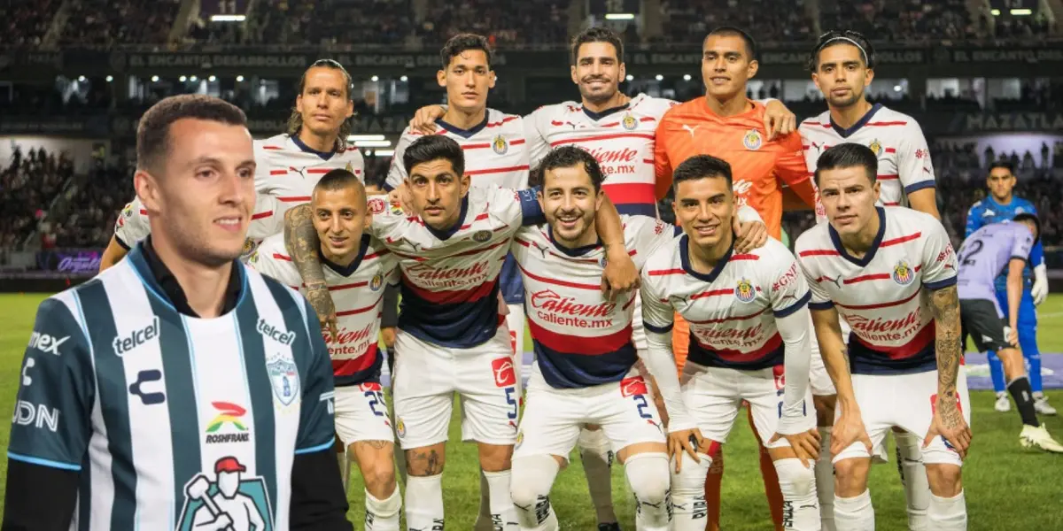 Oussama Idrissi junto a los jugadores de Chivas / FOTO TV Azteca