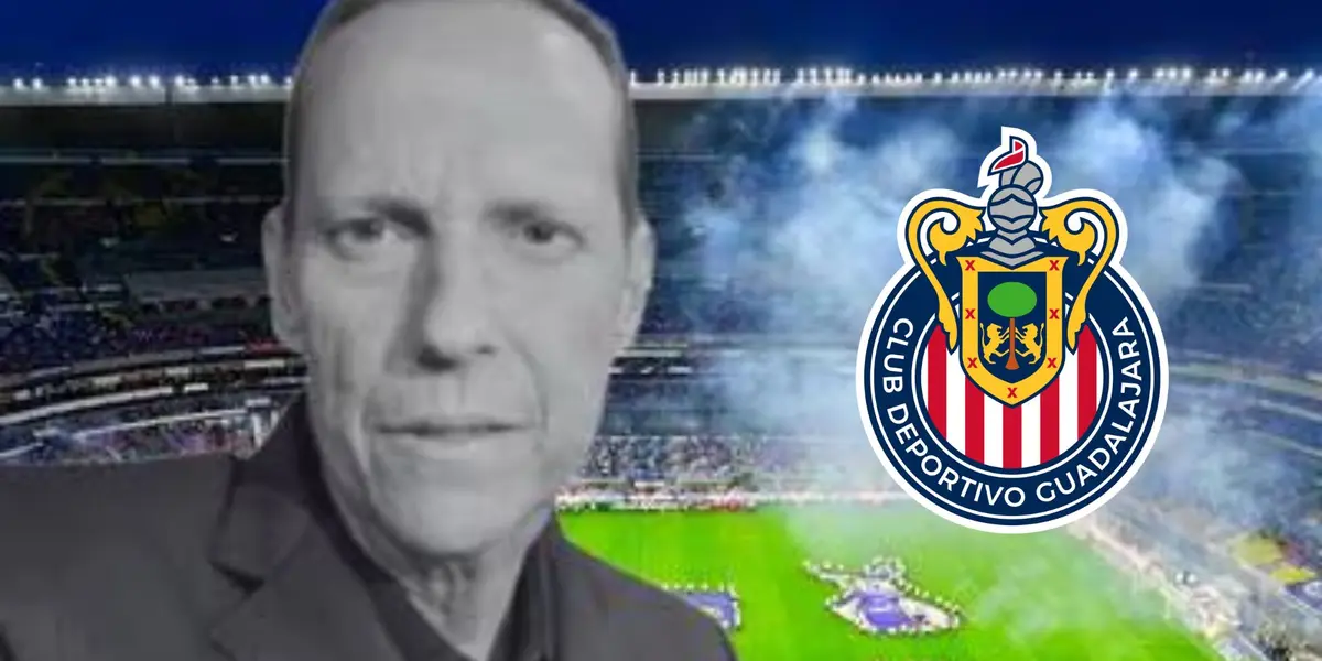 Paco Villa en el Estadio Azteca y el logo de las Chivas