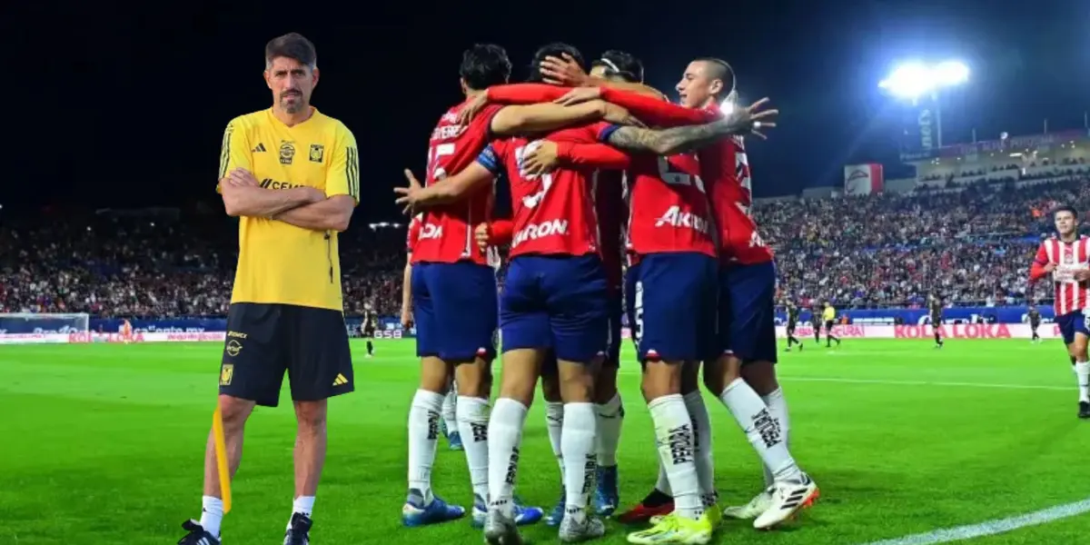 Pauno con Tigres y Jugadores de Chivas celebrando