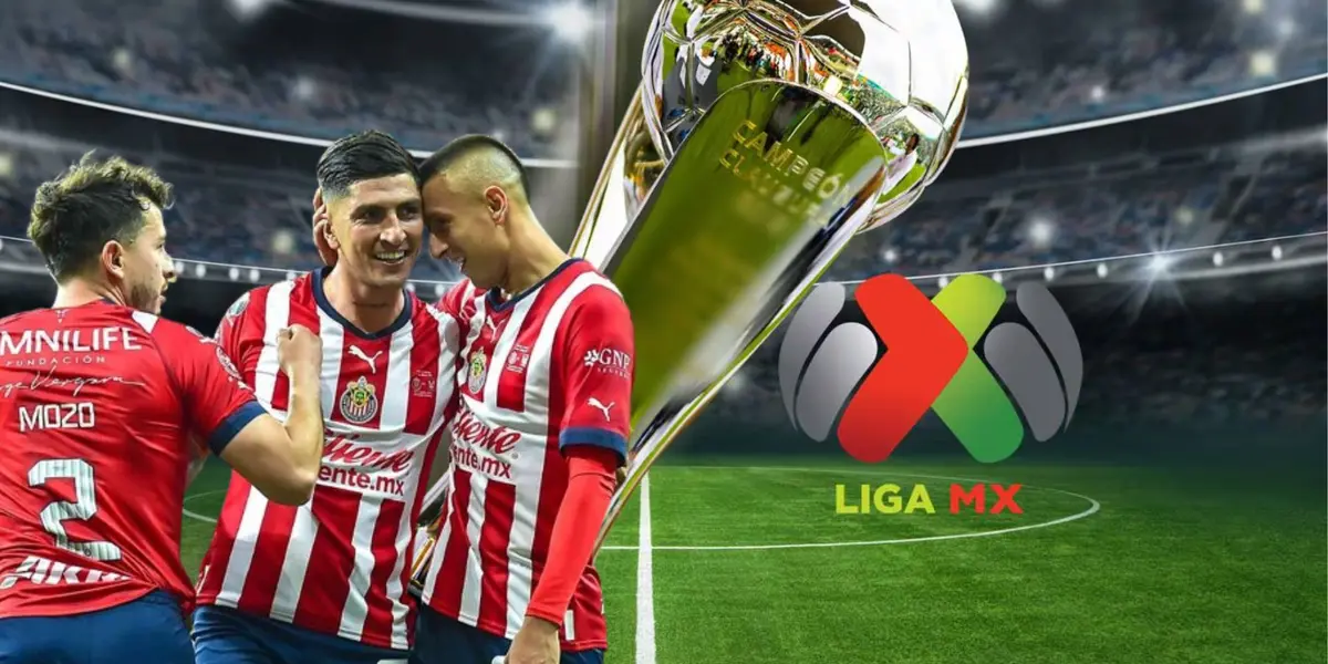 Piojo, Mozo y Pocho celebrando y el trofeo de la Liga MX