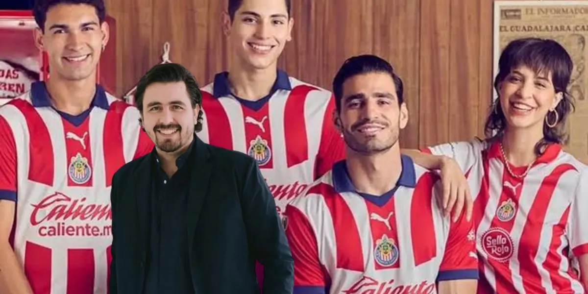 Playera de Chivas de la temporada anterior y Amaury Vergara/FOTO: Planeta Foball