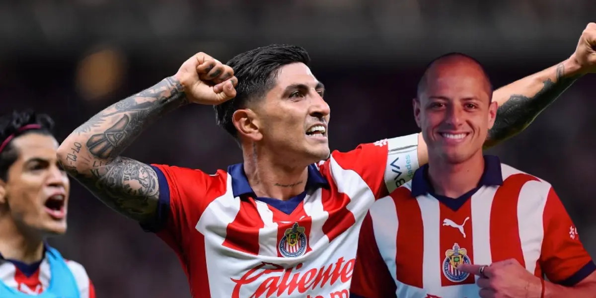 Pocho Guzmán celebrando y Chicharito