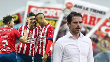 Prensa con jugadores de Chivas y Gago/FOTO: W Deportes