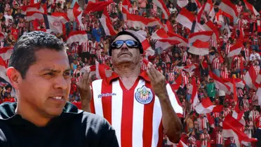Ramón Morales junto a aficionado de Chivas / FOTO FÚTBOL TOTAL
