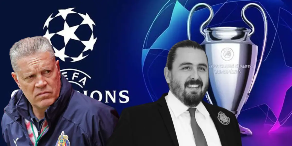 Ricardo Peláez y Amaury con el trofeo de la Champions