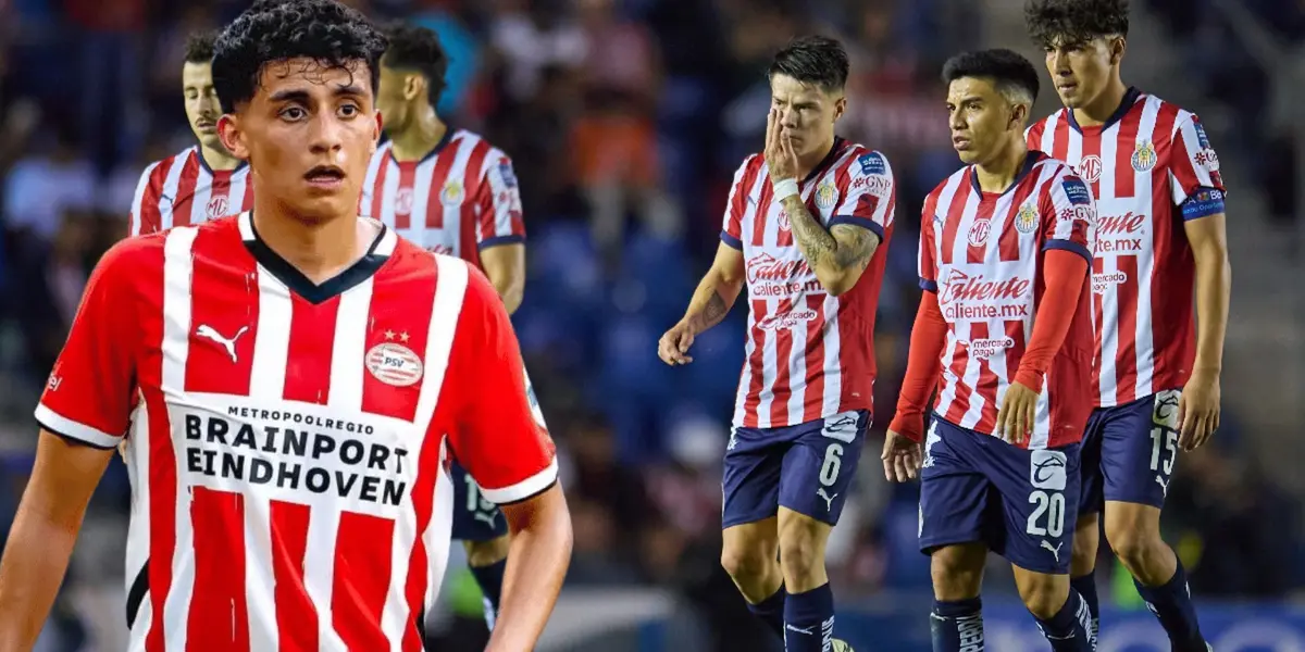 Richy Ledezma y jugadores de Chivas (Foto tomada de: MexSport/PSV)