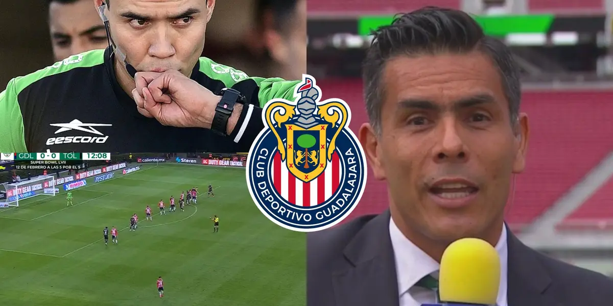 San Oswaldo no podía creer que el árbitro del Chivas contra Toluca terminará perjudicando a Chivas.