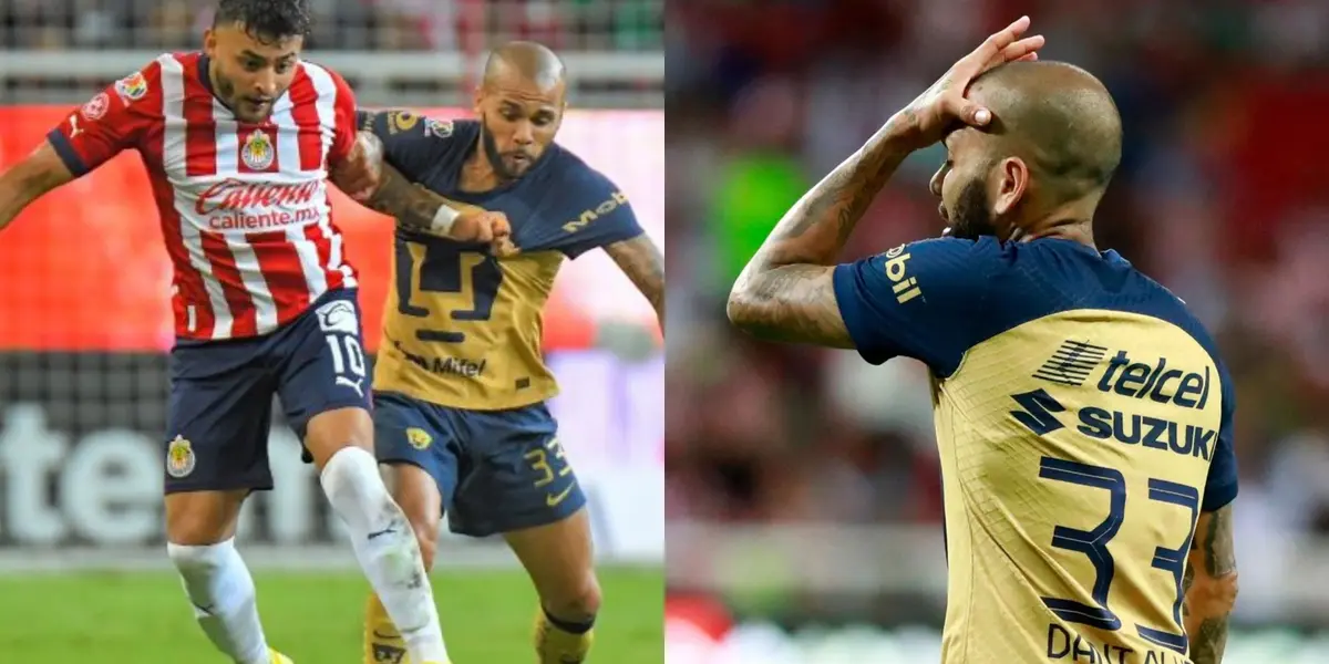 Se reveló quién fue el futbolista que hizo enfadar a Dani Alves en el Chivas vs Pumas.