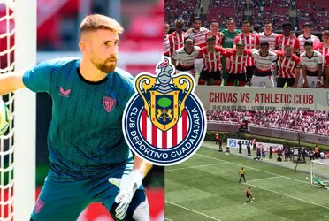 Tiembla Miguel Jiménez en el arco de Chivas, Unai Simón se rinde ante el trabajo del Tala Rangel.